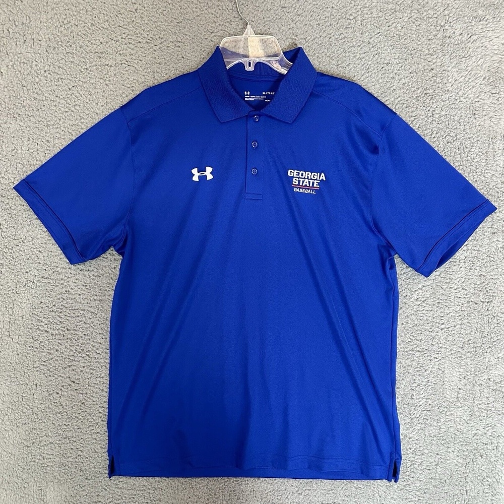 Georgia State Panthers Baseball Under Armour Mens Polo Shirt Blue Size XL